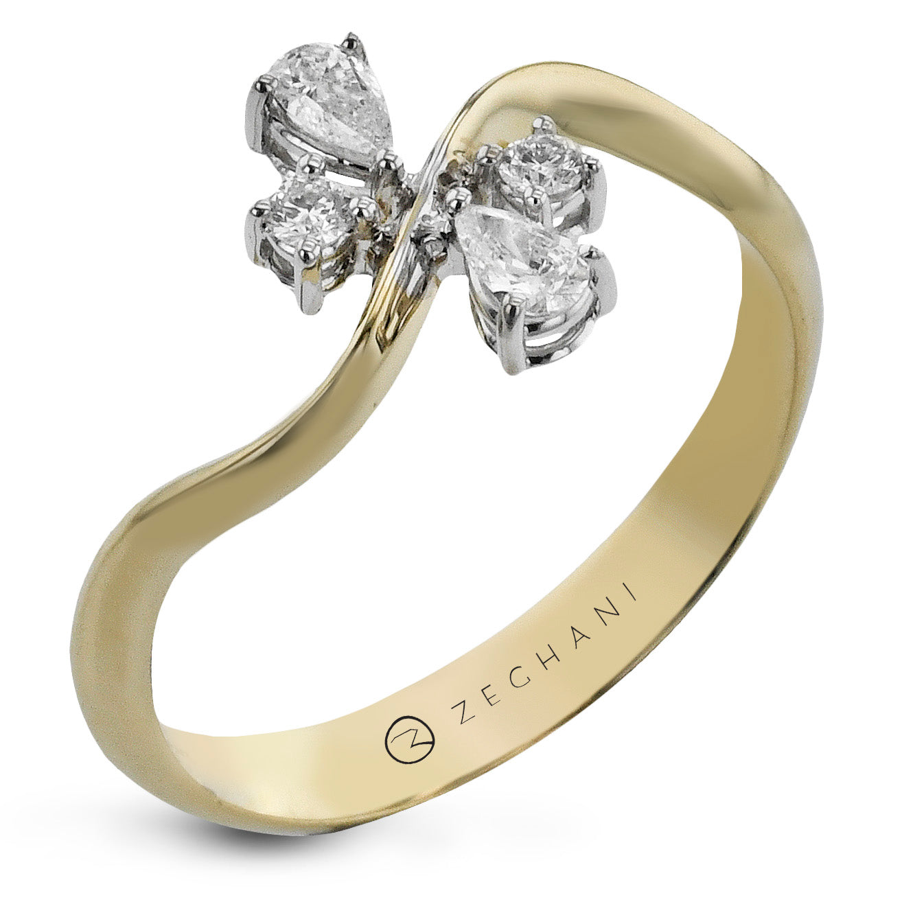 Fashion Ring in 14k Gold with Diamonds