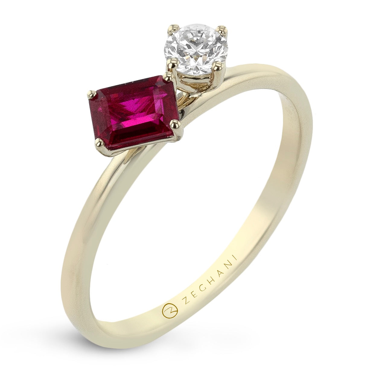 Color Ring in 14k Gold with Diamonds