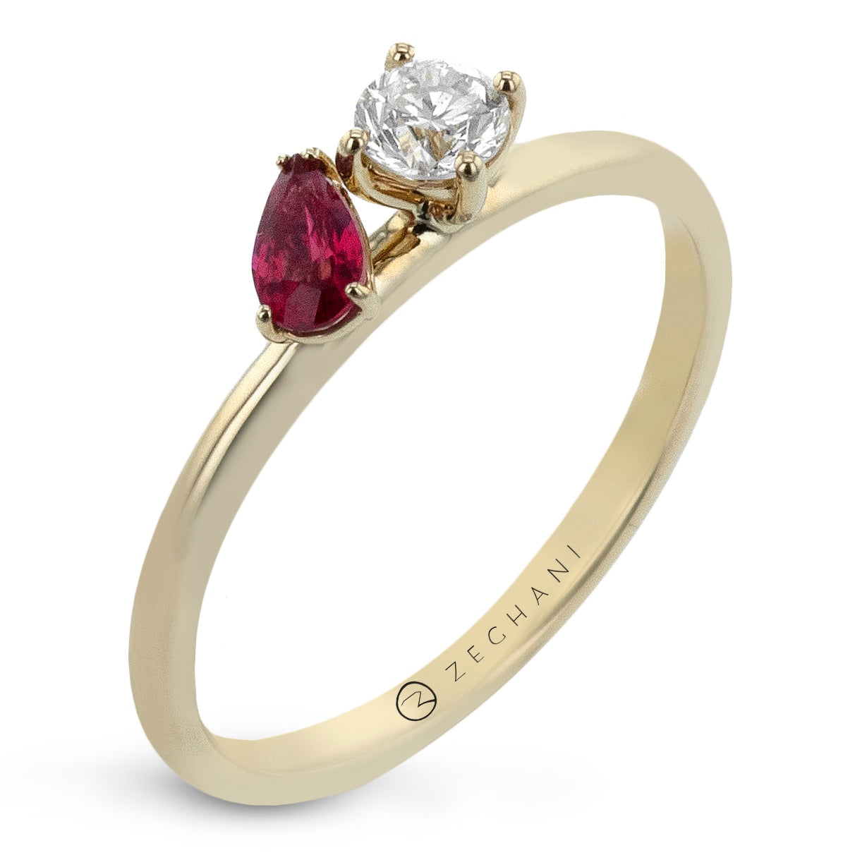 Color Ring in 14k Gold with Diamonds