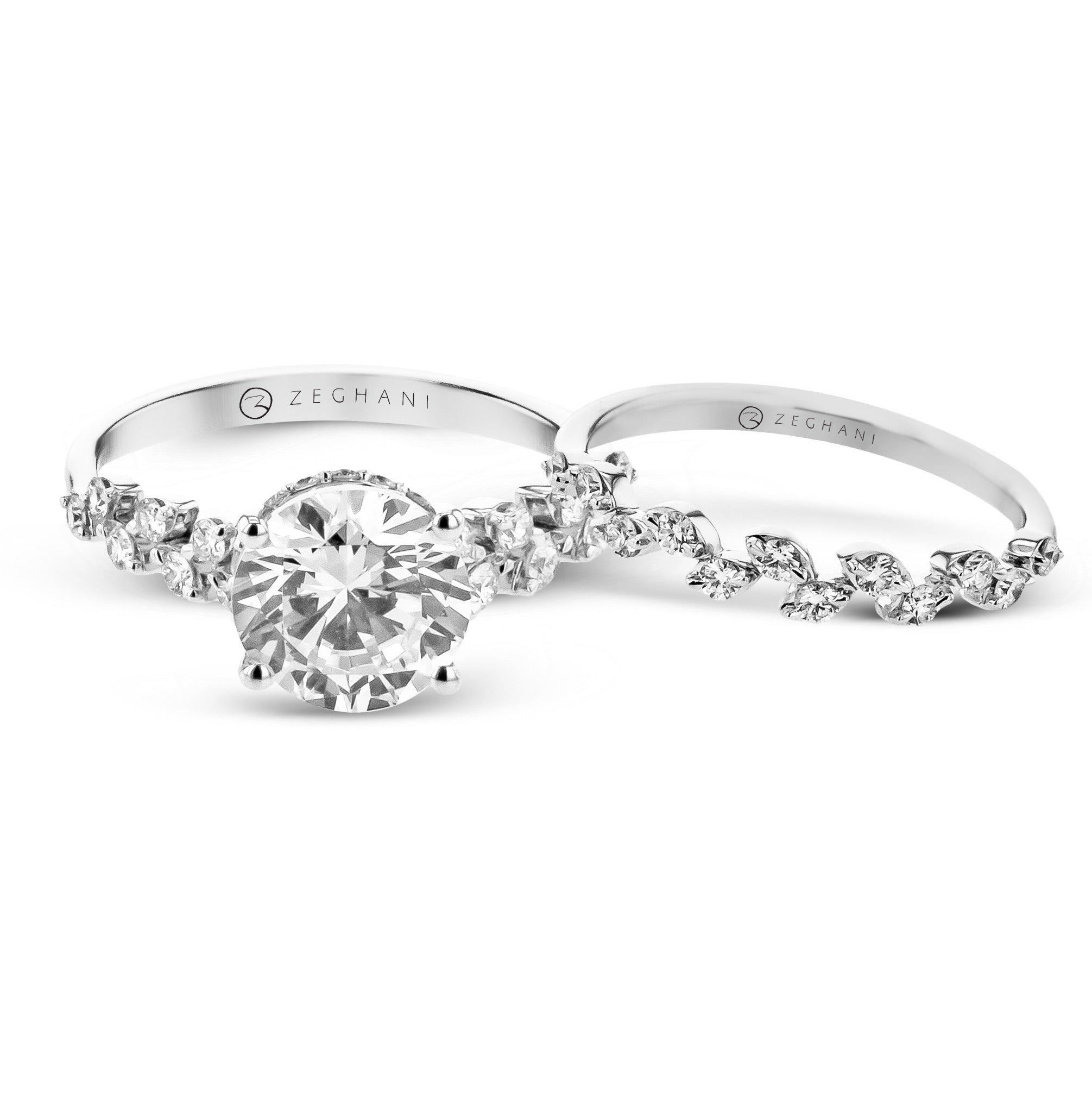 Wedding Set in 14k Gold with Diamonds