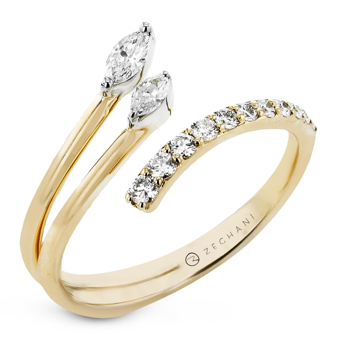 Fashion Ring in 14k Gold with Diamonds