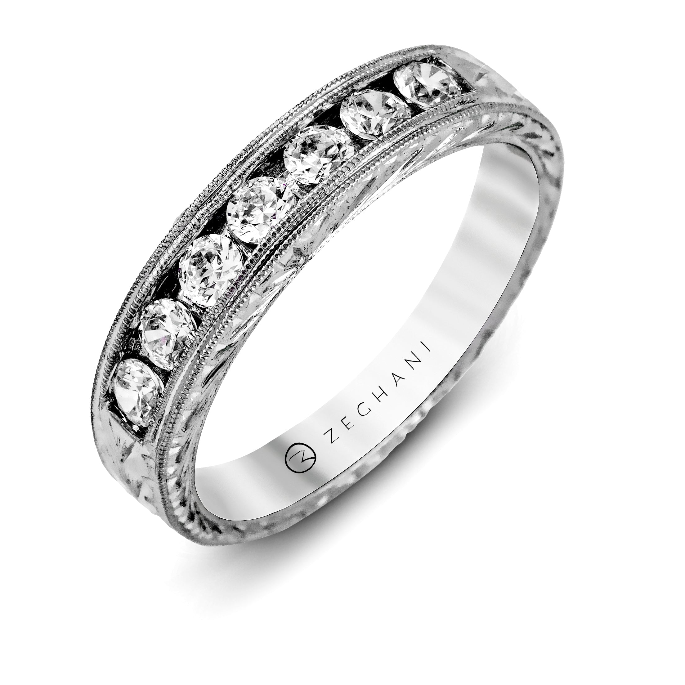 Wedding Band in 14k Gold with Diamonds