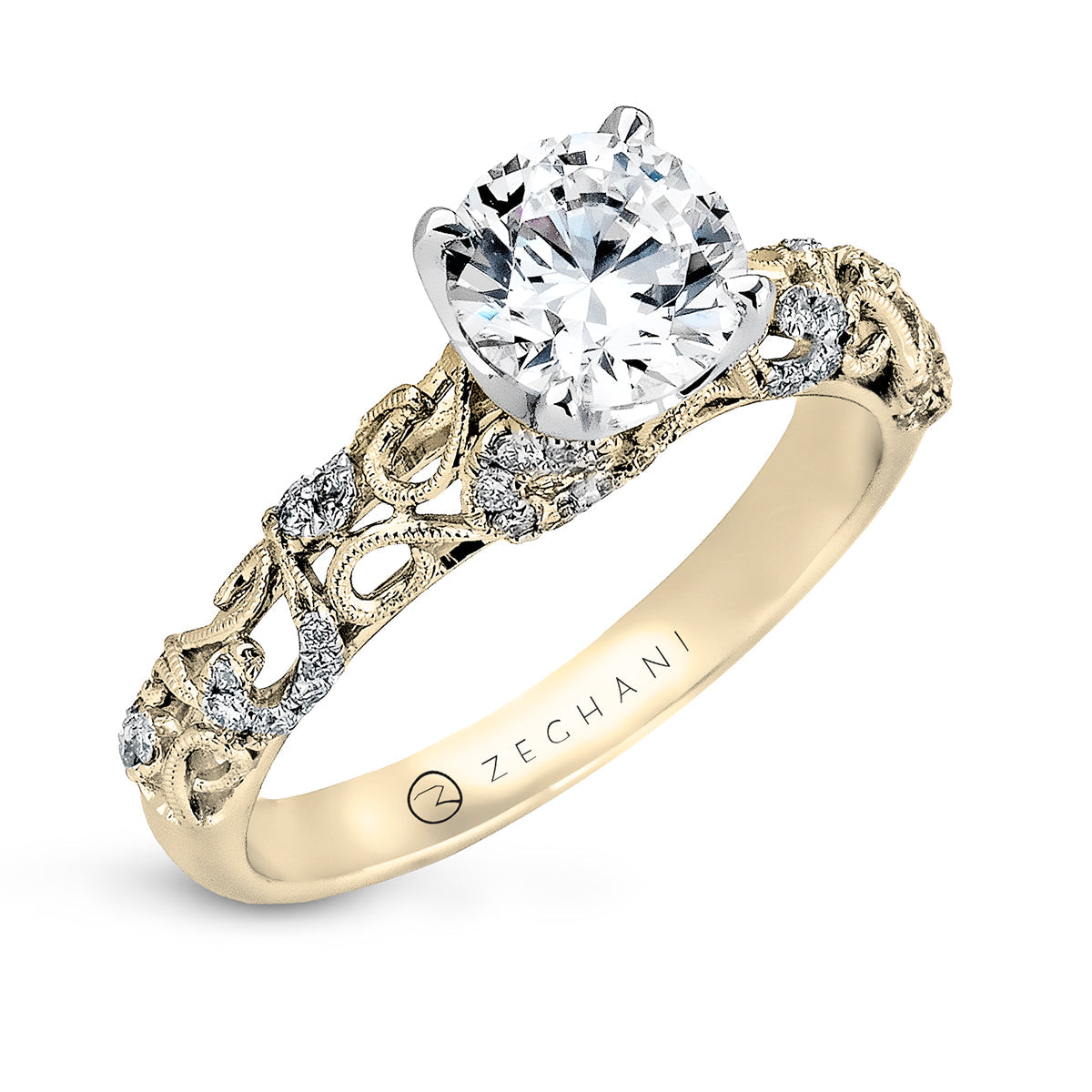 Engagement Ring in 14k Gold with Diamonds