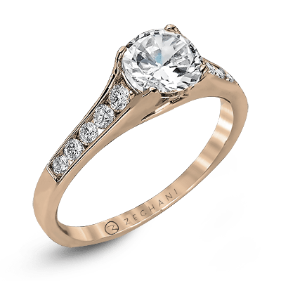 ZR969 WHITE 14K SEMI ROSE