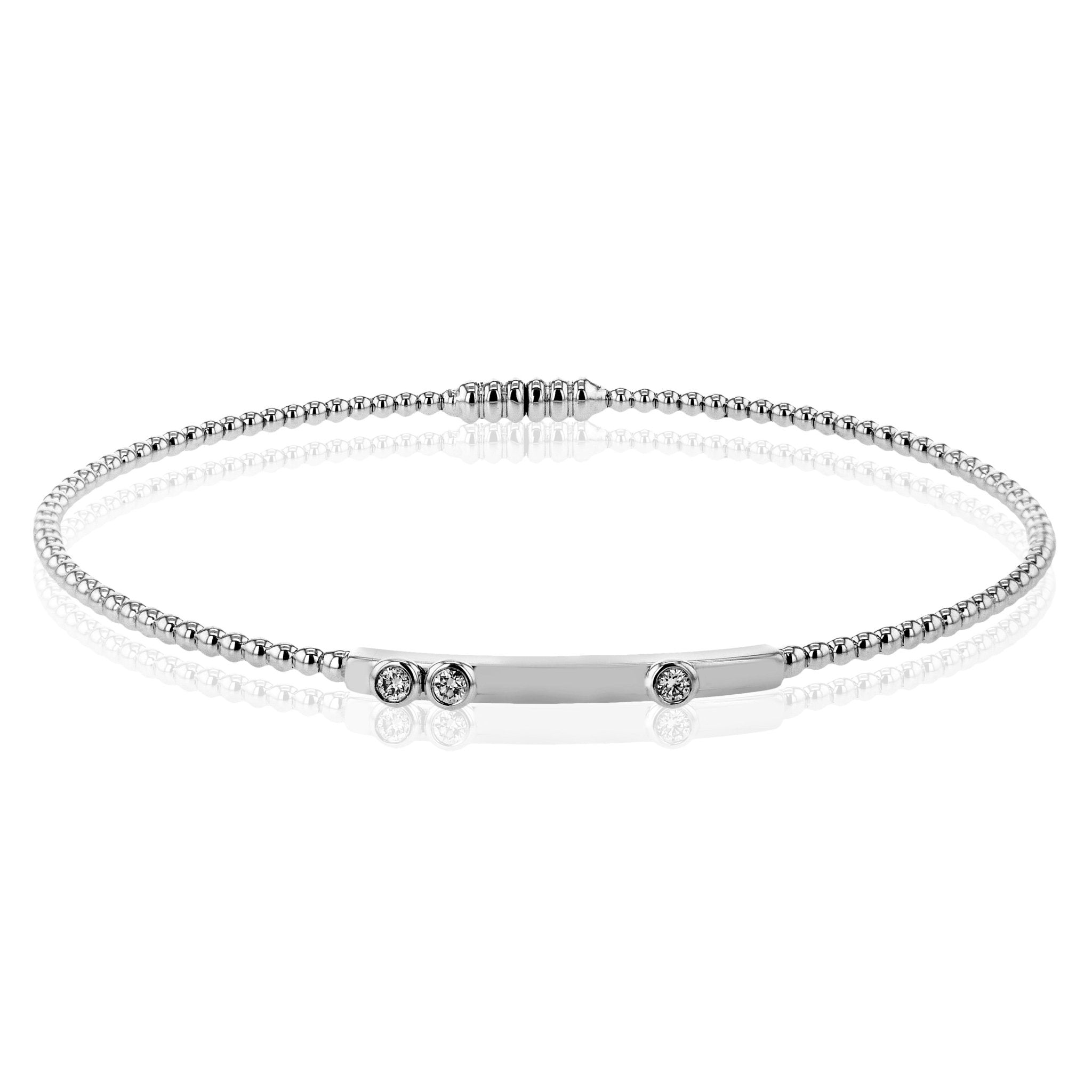 Beaded Bangle in 18k Gold with Diamonds - Simon G. Jewelry