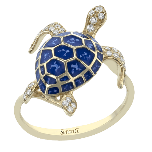 Color Ring in 14k Gold with Diamonds - Simon G. Jewelry