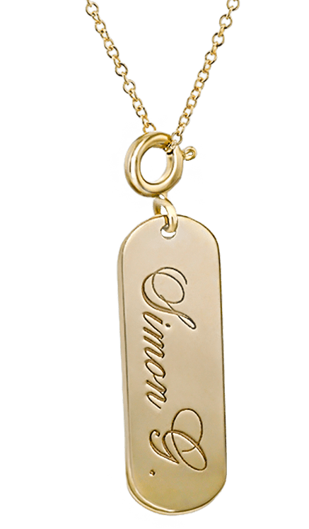 Engravable Bar Charm in 14k Gold - Simon G. Jewelry