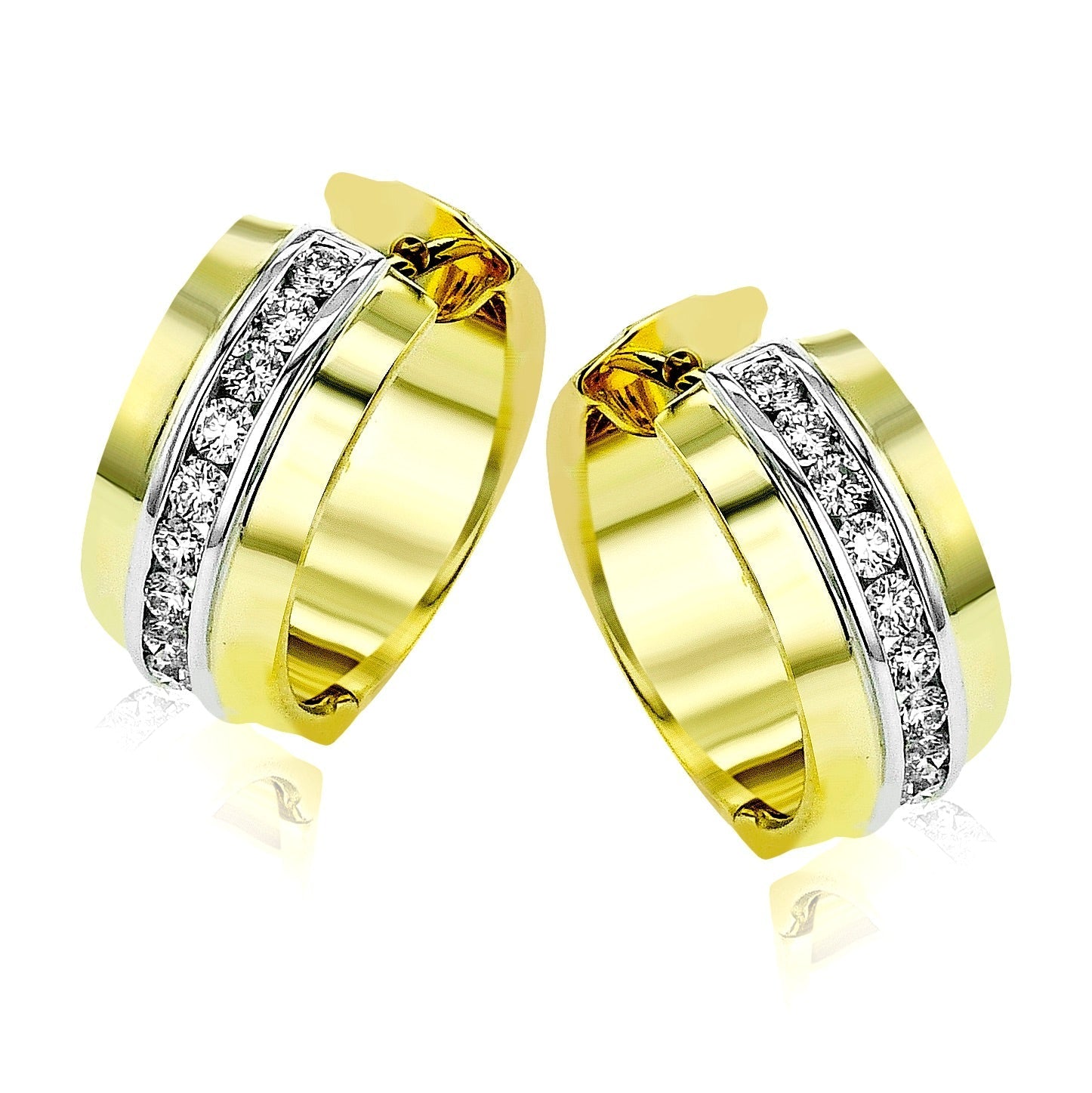 Hoop Earrings in 18k Gold with Diamonds - Simon G. Jewelry