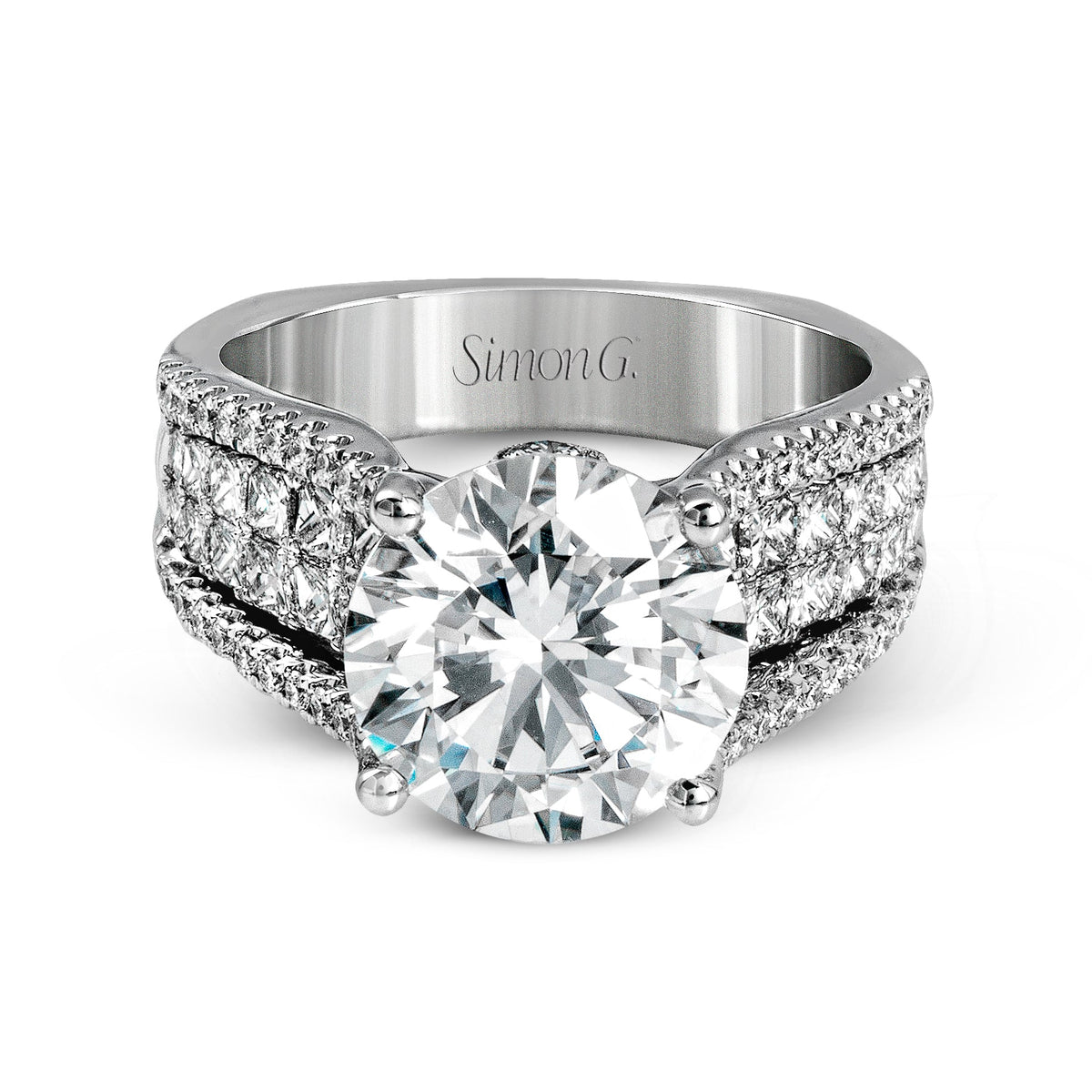 Simon Round Round-Cut Simon-Set Engagement Ring In 18k Gold With Diamonds ...