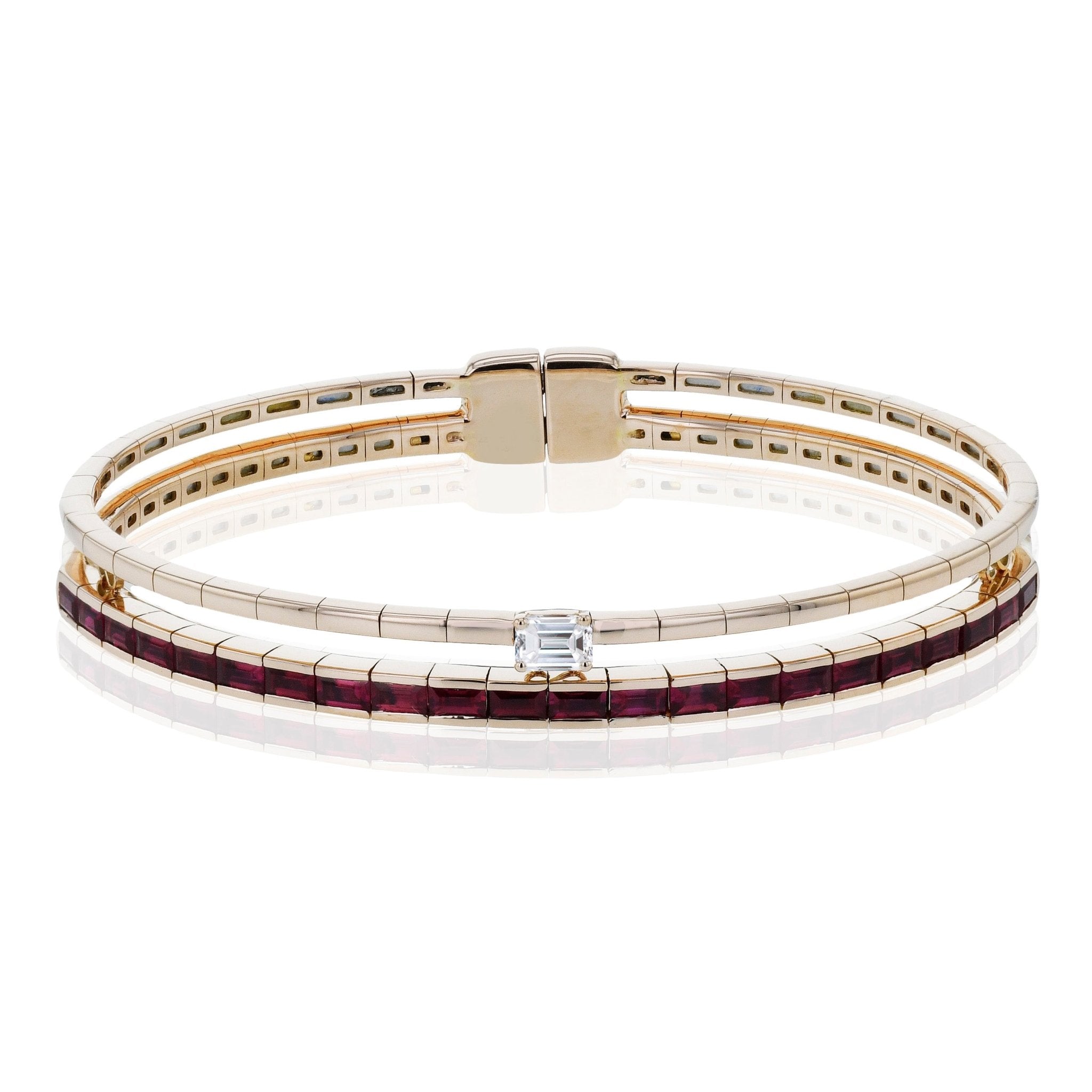 Ruby Bangle in 18k Gold with Diamonds - Simon G. Jewelry