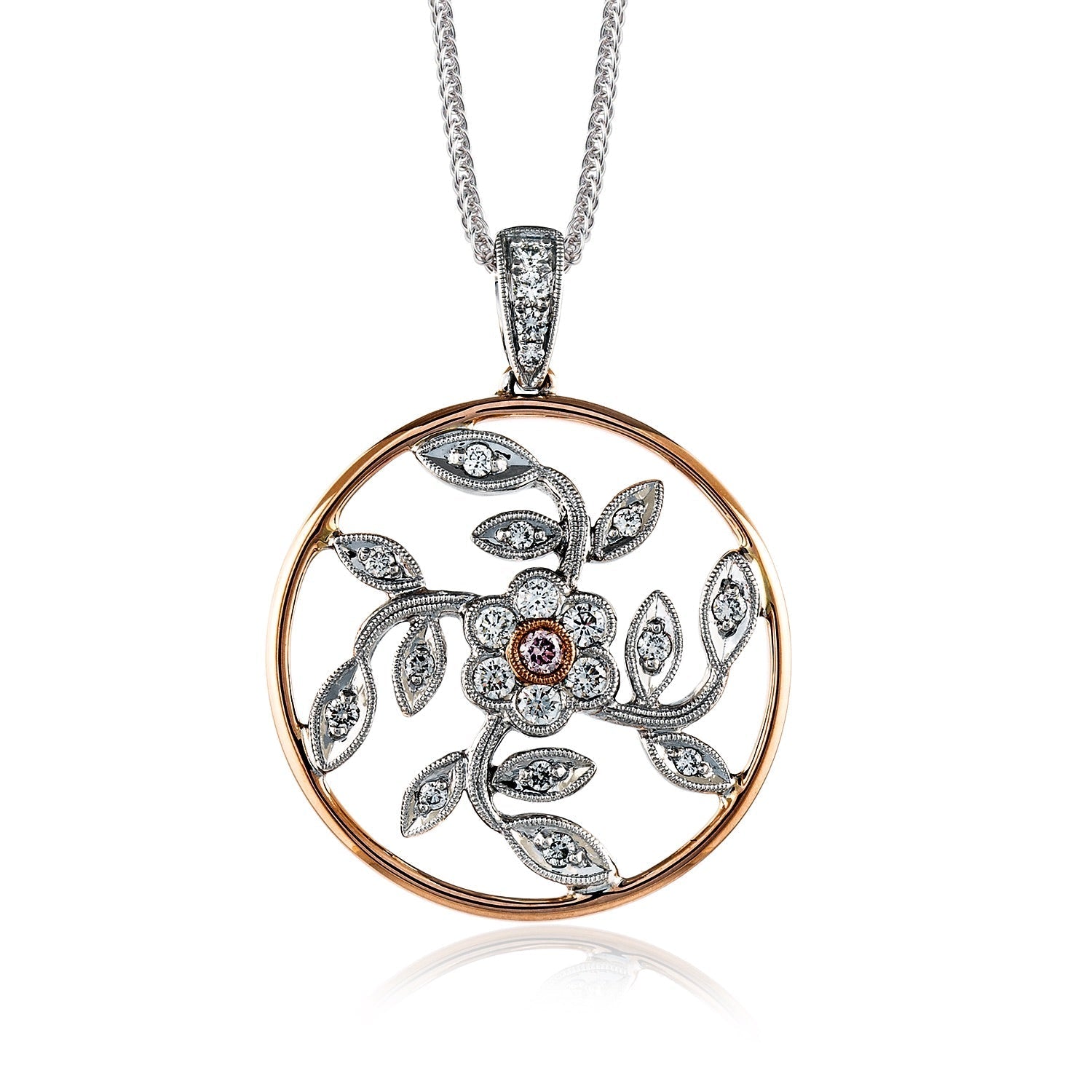 Trellis Pendant Necklace in 18k Gold with Diamonds - Simon G. Jewelry