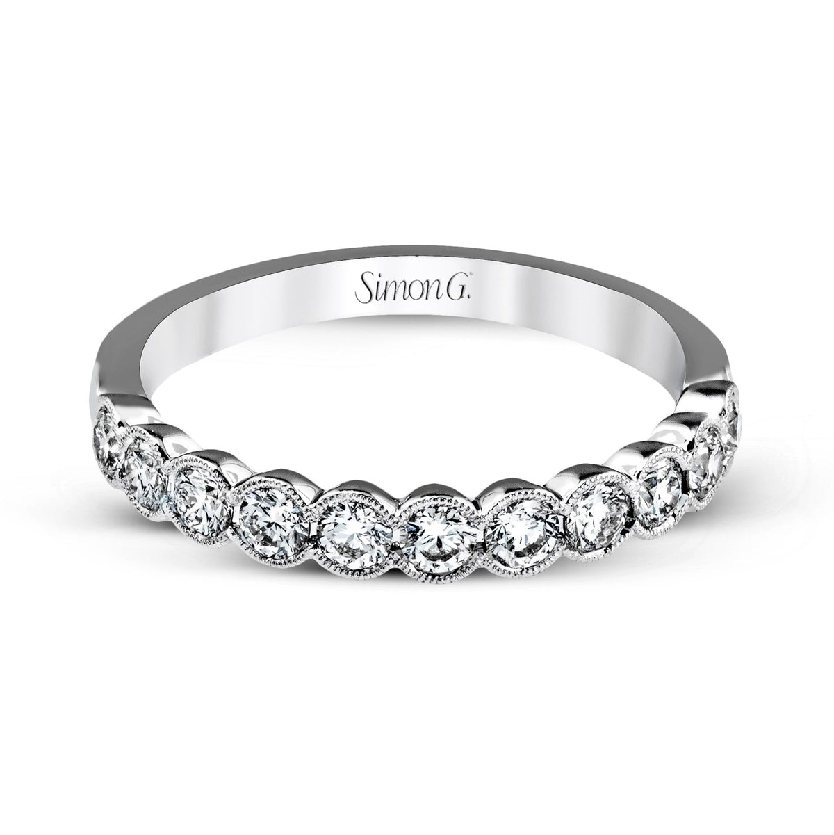 Wedding Band In 18k Gold With Diamonds - Simon G. Jewelry