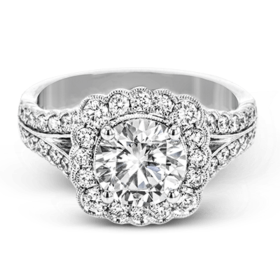 Rose Gold Halo Bezel Set Diamond Engagement Ring - LP2377