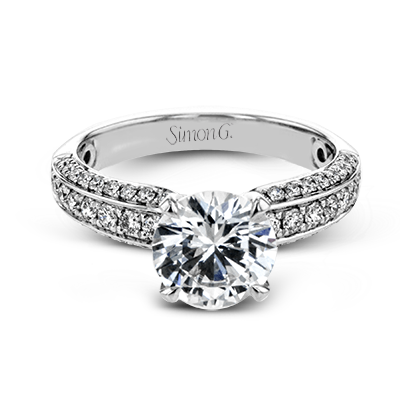 2ct Round Diamond Solitaire Engagement Ring in 18K White Gold LR2206