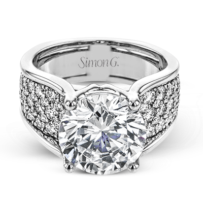 3ct Diamond Halo Engagement Ring in White Gold LR2220