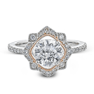 18k White and Rose Gold Diamond Engagement Ring LR2680