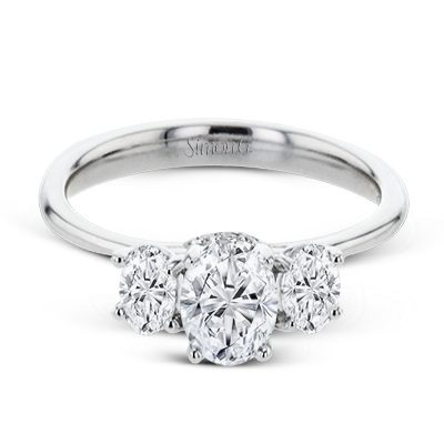 Oval Flourish White Gold Engagement Ring