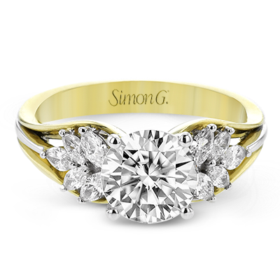 Vintage Oval Diamond Engagement Ring in 18K White Gold