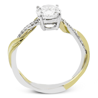 Twisted Two-Tone Diamond Engagement Ring in 18k Gold