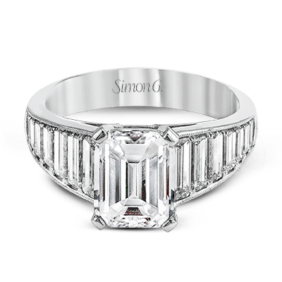 Modern White Gold Baguette Cut Diamond Engagement Ring