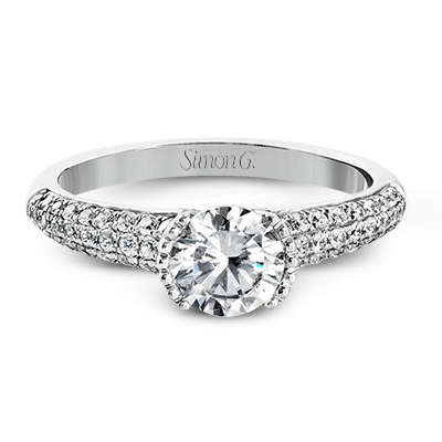 Modern White Gold Round Cut Diamond Engagement Ring MR2503