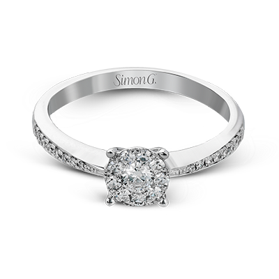 18k White Gold Diamond Mosaic Engagement Ring MR2658