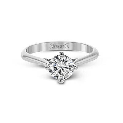 White Gold Round Stone Engagement Ring - MR2954