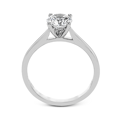 White Gold Round Stone Engagement Ring - MR2954