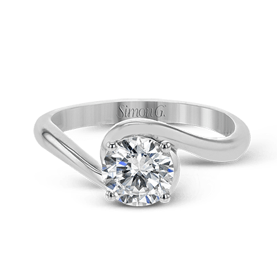 White Gold Contemporary Solitaire Engagement Ring - MR2958