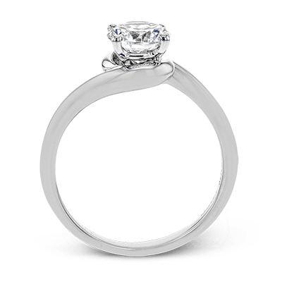 White Gold Contemporary Solitaire Engagement Ring - MR2958