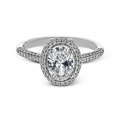 Oval White Gold Diamond Engagement Ring - MR2984