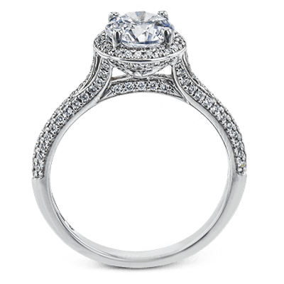 Round Halo Diamond Engagement Ring in White Gold - MR3097