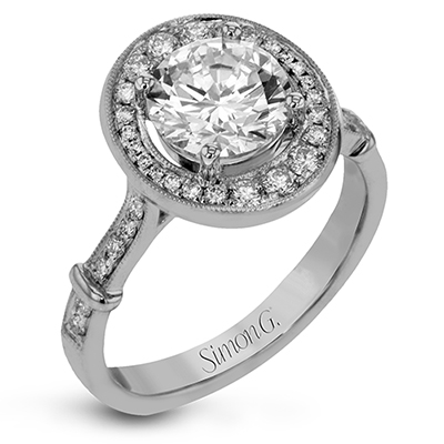 Rose Gold Diamond Engagement Ring with White Gold Accents - NR515-A