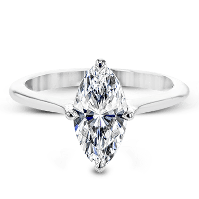 Marquise Shaped Solitaire Engagement Ring in PR151 Metal Style