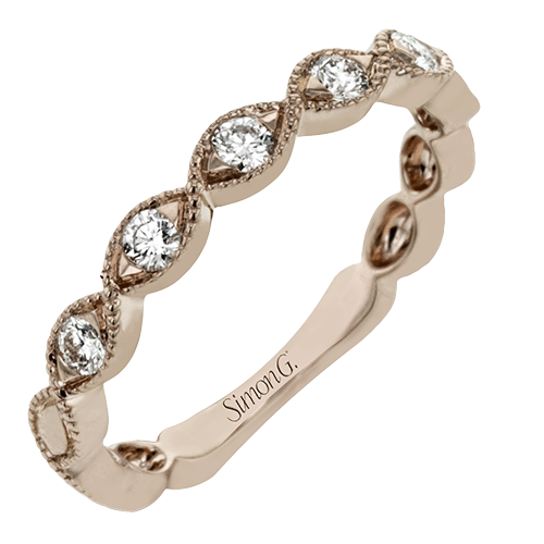 QR1027-R WHITE 14K BAND ROSE