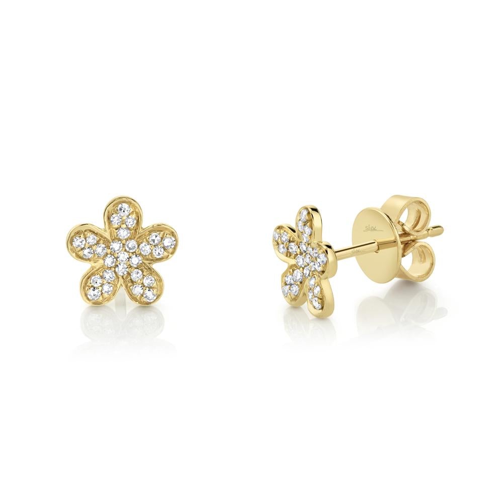 0.16CT DIAMOND FLOWER STUD EARRING