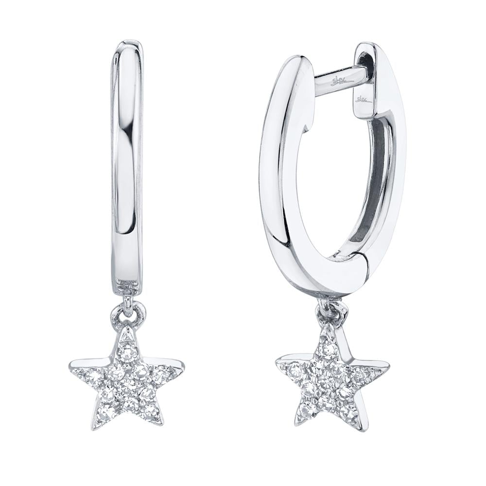 0.04CT DIAMOND STAR HUGGIE EARRING