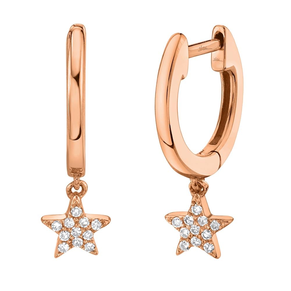 0.04CT DIAMOND STAR HUGGIE EARRING