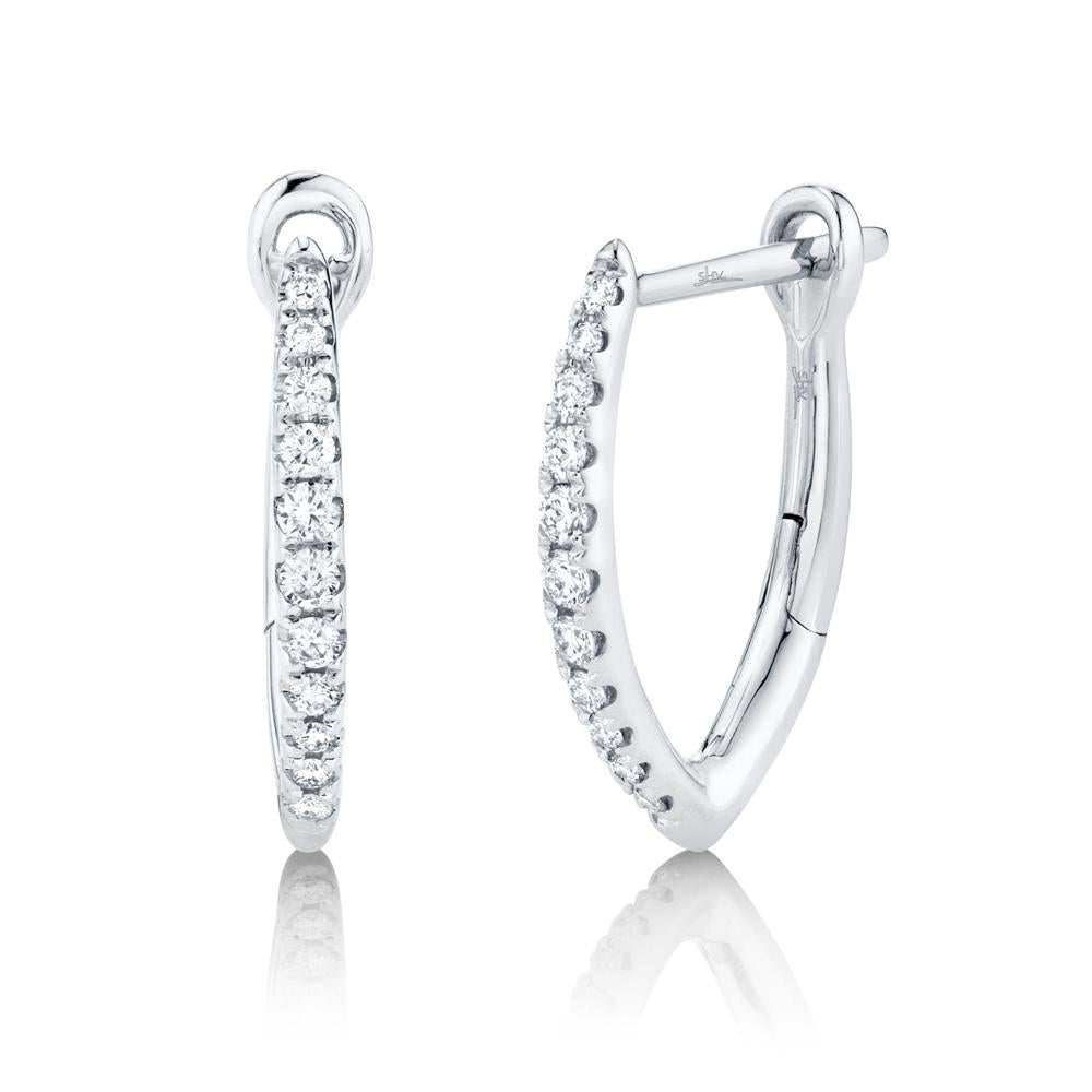 Marquise 0.15 Ct. Huggie Hoop Earrings