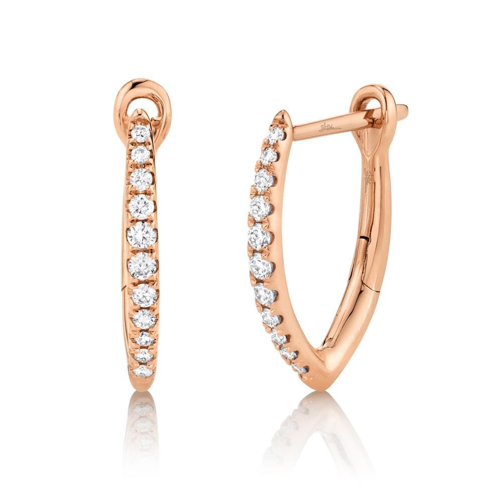 Marquise 0.15 Ct. Huggie Hoop Earrings