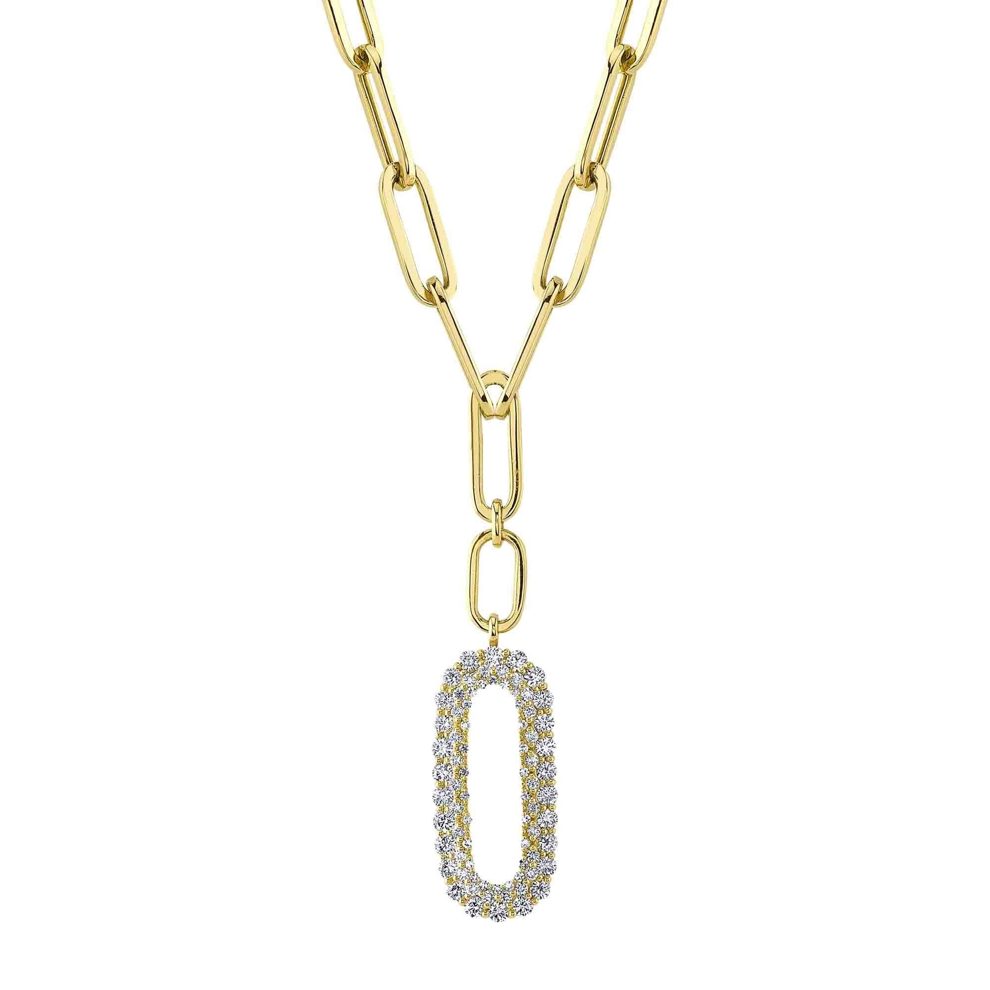 0.92CT DIAMOND PAPER CLIP LINK NECKLACE