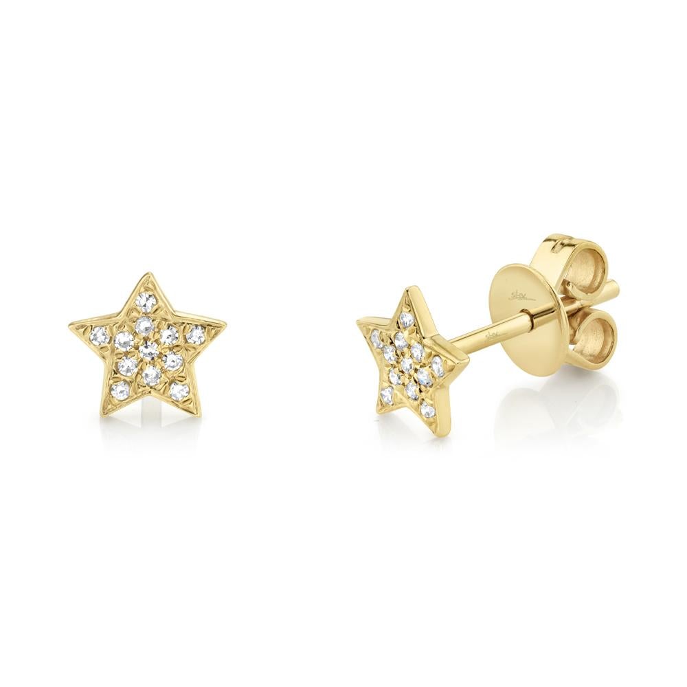 0.07 Ct. Diamond Pave Mini Star Stud Earring