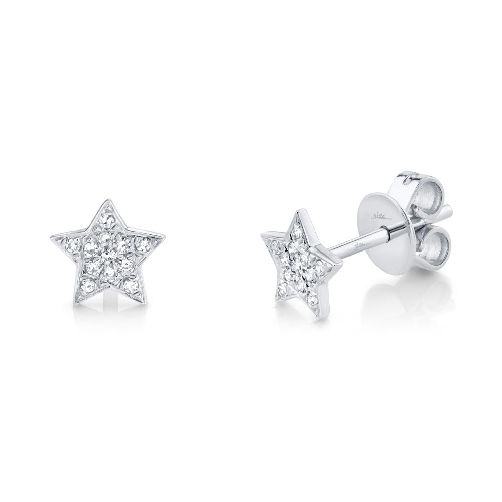 0.07 Ct. Diamond Pave Mini Star Stud Earring