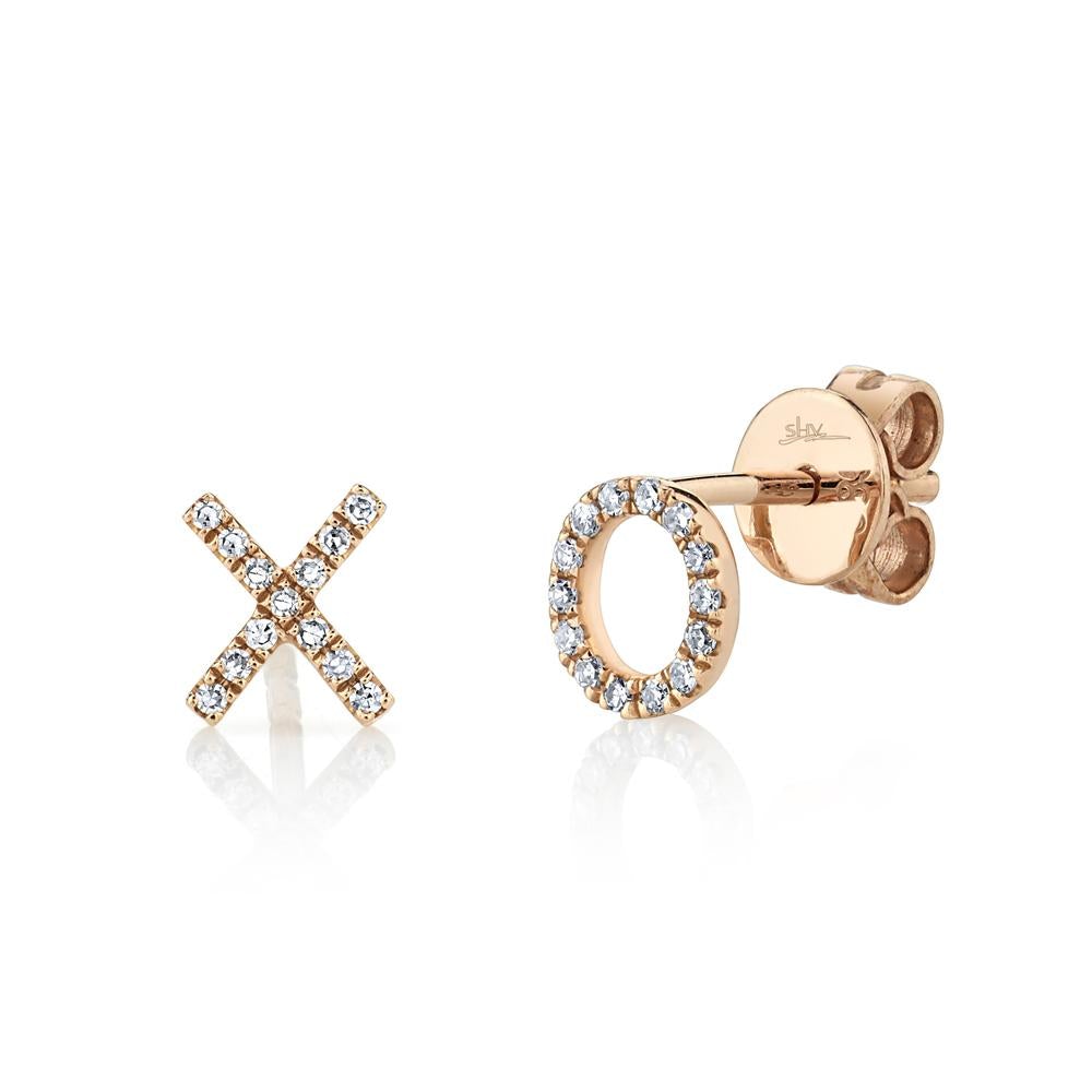 XO' DIAMOND STUD EARRING