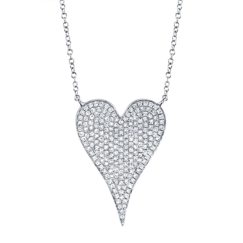 Amor 0.43 Ct Diamond Pave Heart Pendant Necklace - Large