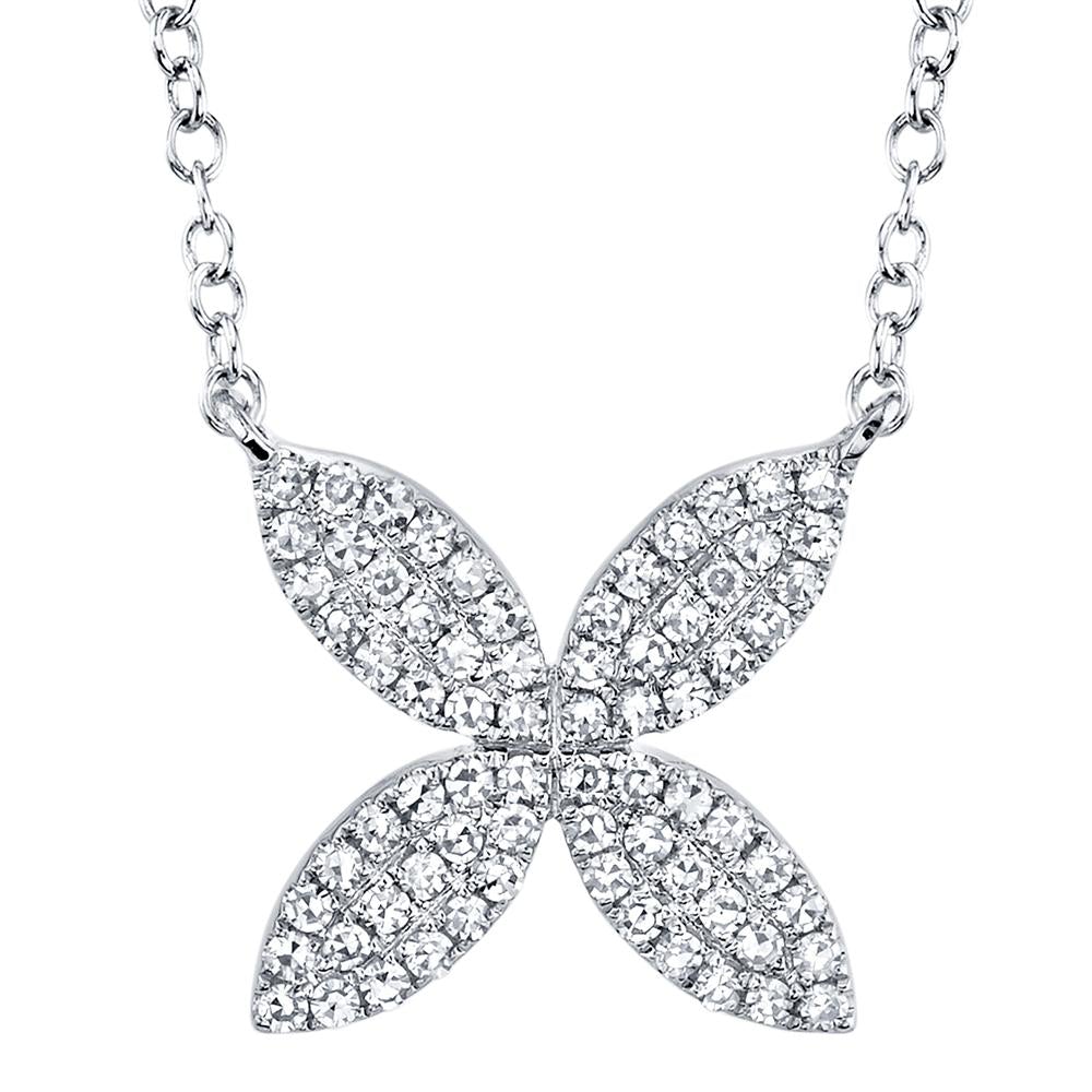 0.20CT DIAMOND FLOWER NECKLACE