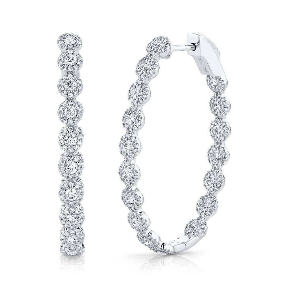 2.05CT DIAMOND OVAL HOOP EARRING