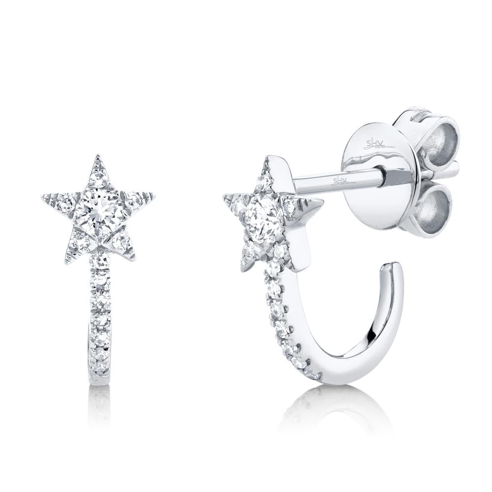 0.17CT DIAMOND STAR EARRING