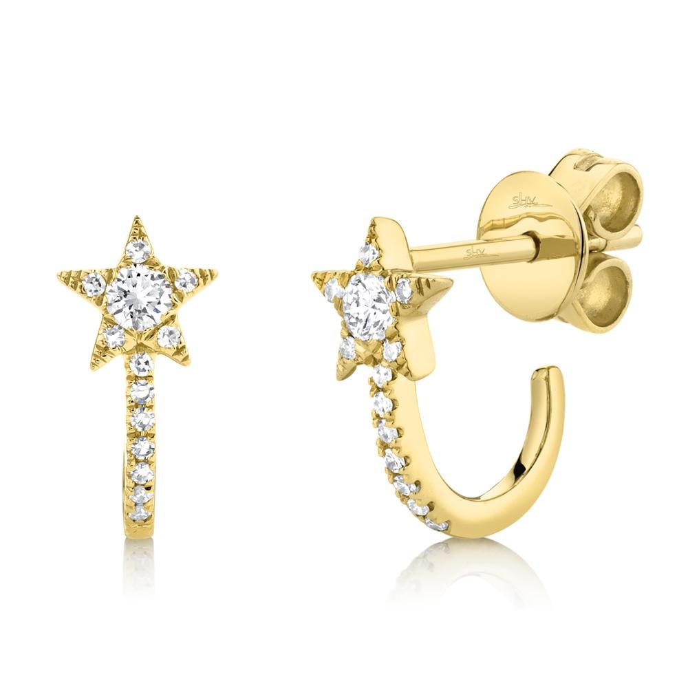 0.17CT DIAMOND STAR EARRING