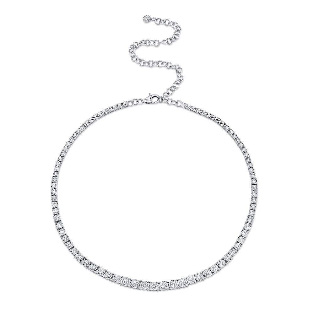 4.39CT DIAMOND TENNIS CHOKER NECKLACE